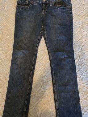 GUESS Women's Dark Indigo Straight-Leg Jeans